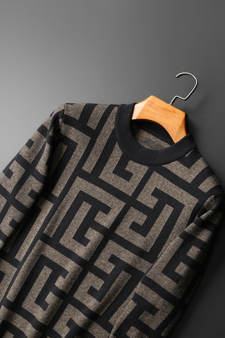 Boy Boy Boy Europe Station 2023 Inverno Nuovo Slim Fit Uomo Lana Mezzo Collo Alto Maglione Lavorato a Maglia Spessa Camicia Base di Lana_voghion.com