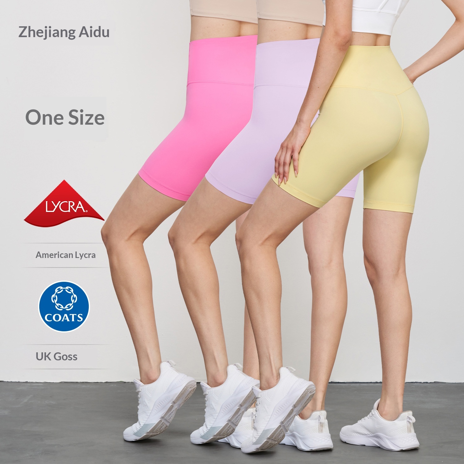 NUF One Size For Women Lycra Barely There Fitness High Elastic Tight Yoga Cycling Shorts_voghion.com