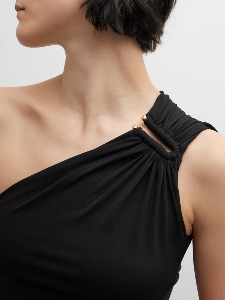 ChicShe ChicShe Shu Qi Même style Robe sexy haut de gamme à épaules dénudées sans manches Robe moulante élégante fendue et asymétrique_voghion.com