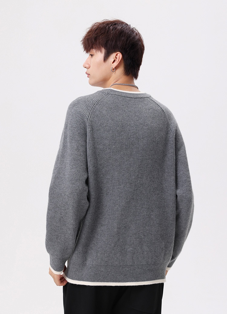 boy Boy Boy Boy Heavyweight Acrylic Yuanbao Needle Lazy Style Sweater Men's Loose Knitwear Thickened Coat_voghion.com
