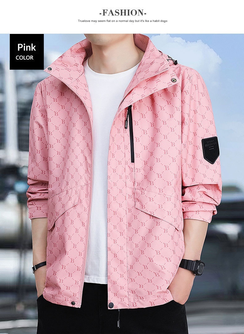 Veste coupe-vent décontractée et tendance imperméable pour homme, collection printemps 2023_voghion.com