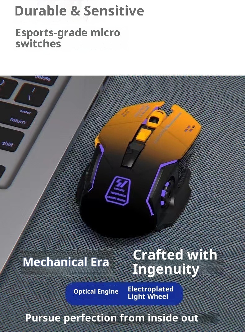 Digitex Digitex Digitex Grenzüberschreitender Großhandel E-Sport Mechanische Gaming Mehrfarbige Coole Kabellose Maus Desktop Notebook Business_voghion.com