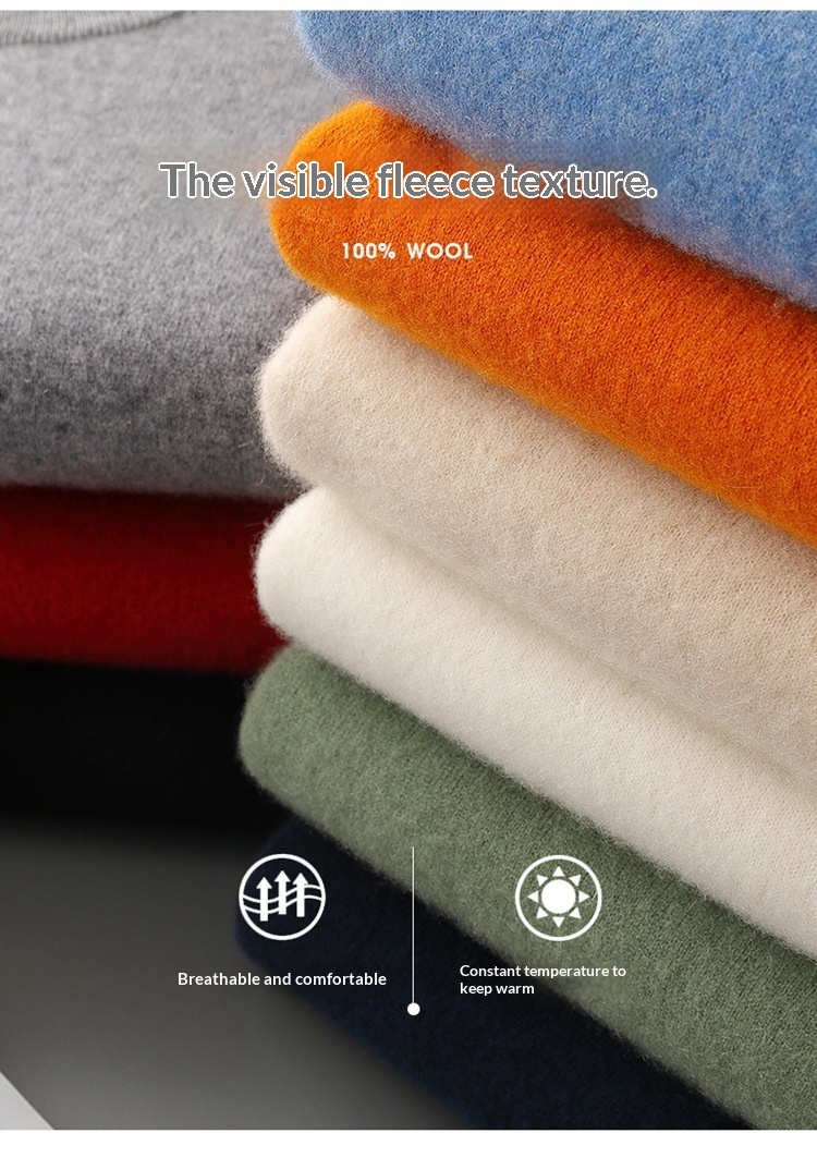 boy Boy Boy Boy Autumn Winter Pure 100% Wool Half Turtleneck Pullover Thickened Plus Size Cashmere Sweater Men Inner Layer Base Shirt_voghion.com