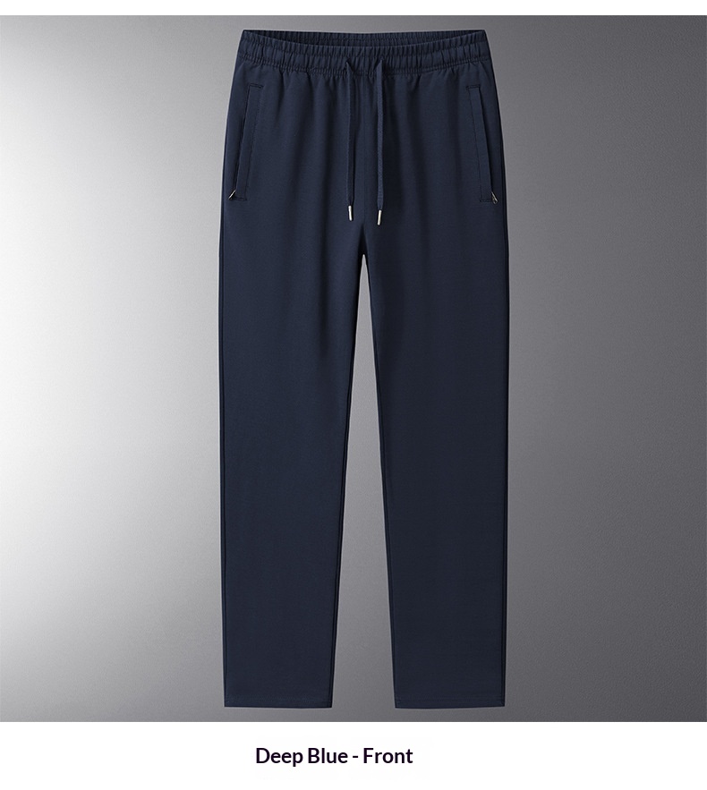 Pantaloni sportivi lunghi e dritti in maglia, casual, da uomo, taglie forti, in puro cotone, vestibilità ampia, primavera-autunno_voghion.com