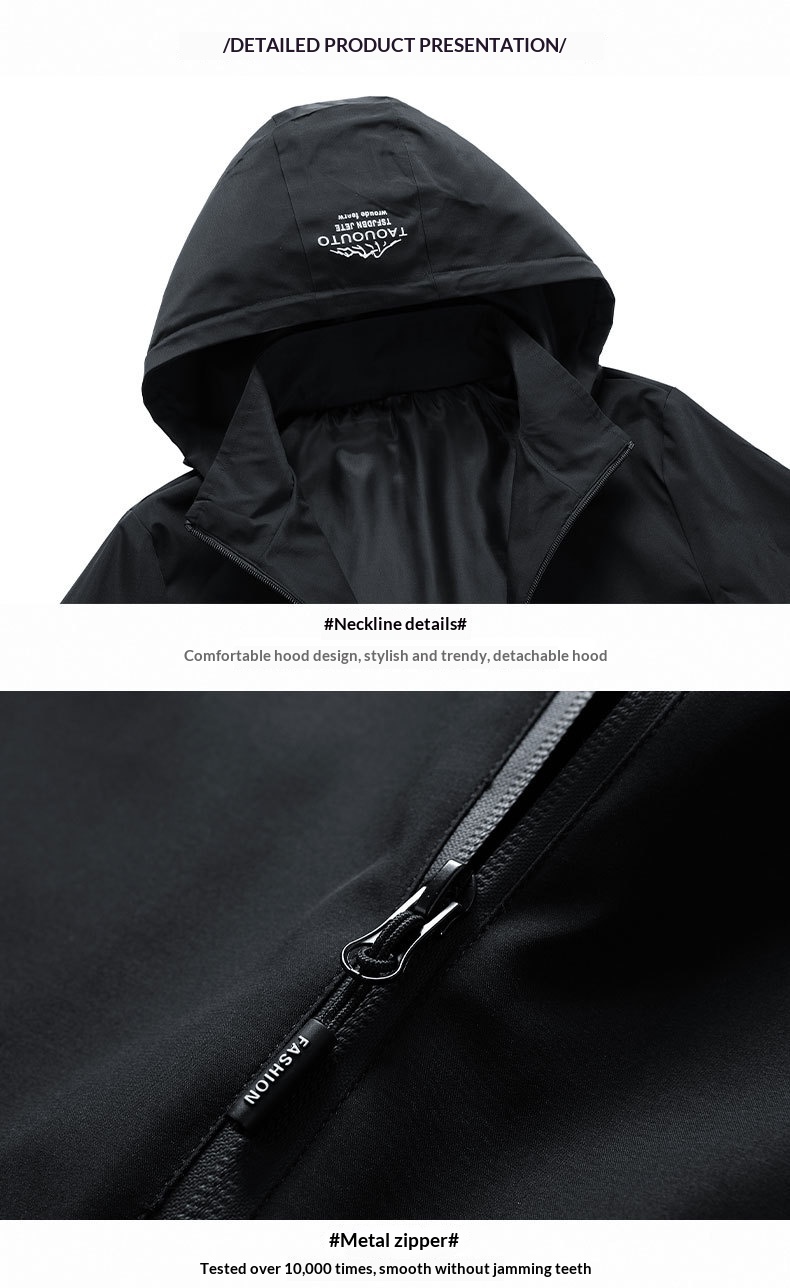 ragazzo Ragazzo E-commerce transfrontaliero Giacca a vento sottile con cappuccio Abbigliamento da uomo Sport all'aria aperta Giacca casual Uomo Primavera Autunno_voghion.com