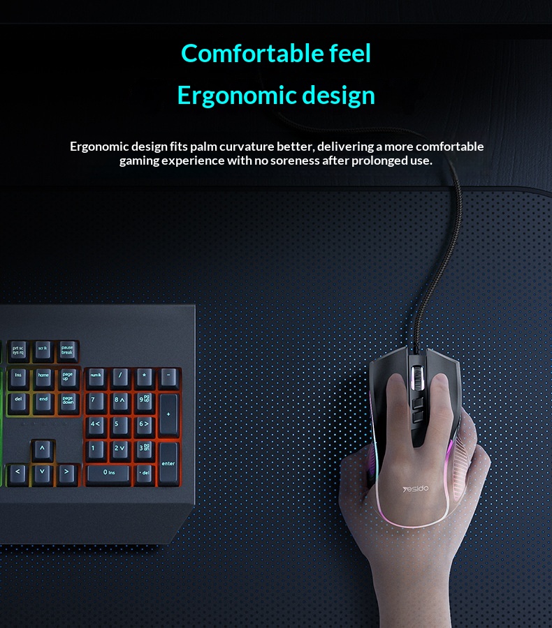 Digitex Digitex Digitex Yesido Gaming E-sports Cross-border Computer Optical Silent Ergonomic USB Wired Mouse_voghion.com