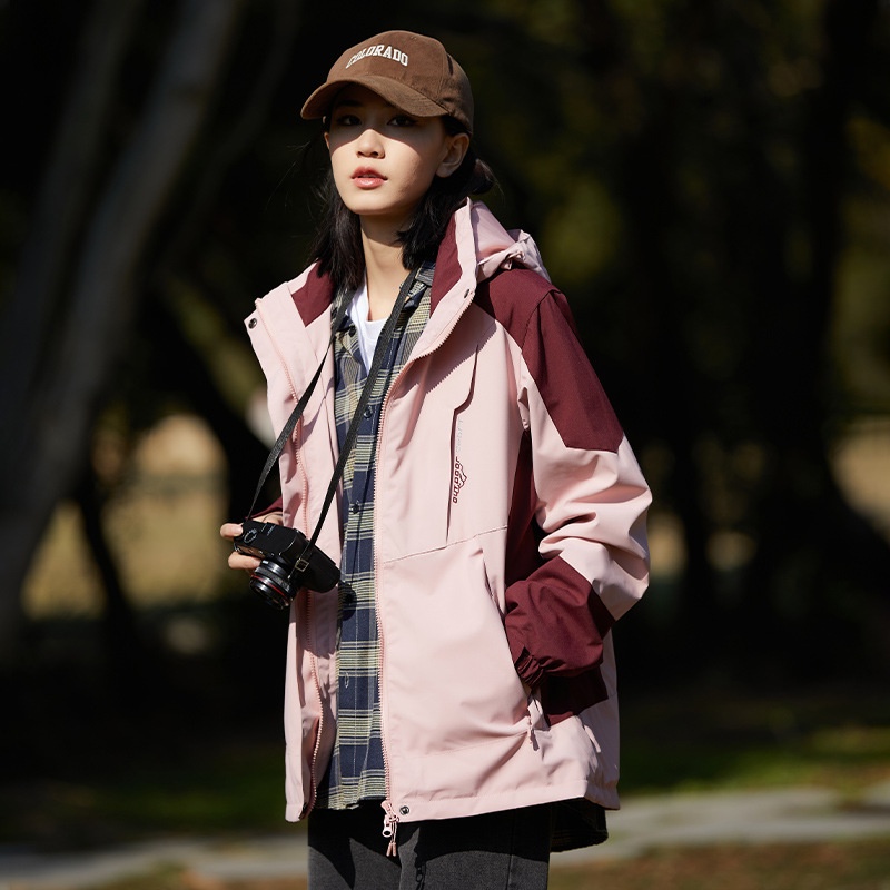 Boy Herren Outdoor 3-in-1 Abnehmbare Wind- und Wasserdichtigkeit Verdickung Warme Paar Bergsteigerjacke Trendige Damen_voghion.com