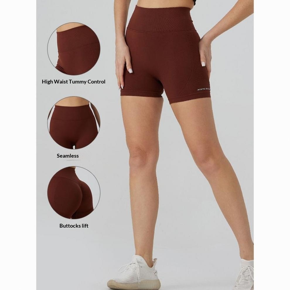 2024 Summer Fitness For Women Running Sports Cycling Pants Breathable Yoga Wear Tummy Control Tight Three-Quarter Shorts_voghion.com