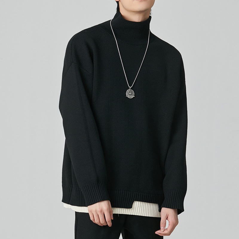 boy Boy Boy Boy Japanese Style Pullover Half Sweater For Men Winter Thickened Warm American Loose Fit Inner Layer Turtleneck Base Shirt_voghion.com