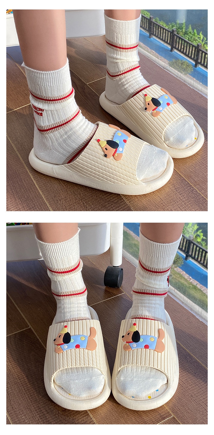 Zees, nuove pantofole estive universali con suola morbida antiscivolo e scritta "One Word" a forma di cucciolo di Natale, con suola spessa, per studenti e dormitori_voghion.com