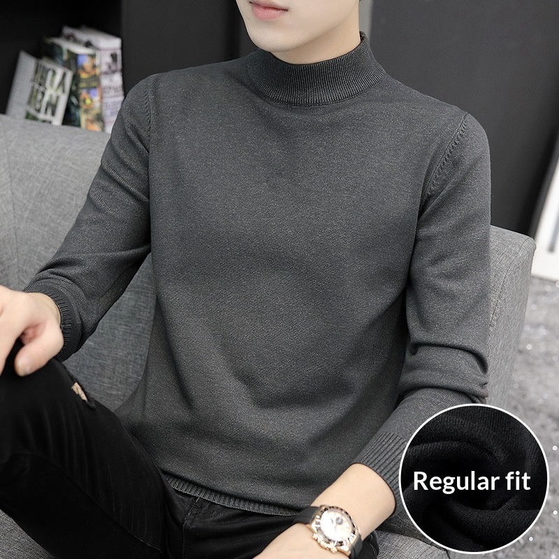 boy Boy Boy Boy Half Turtleneck Sweater For Men, Autumn And Winter, Regular Thickened Base Shirt, Warm Knitted Wool Sweater, 2024 New_voghion.com