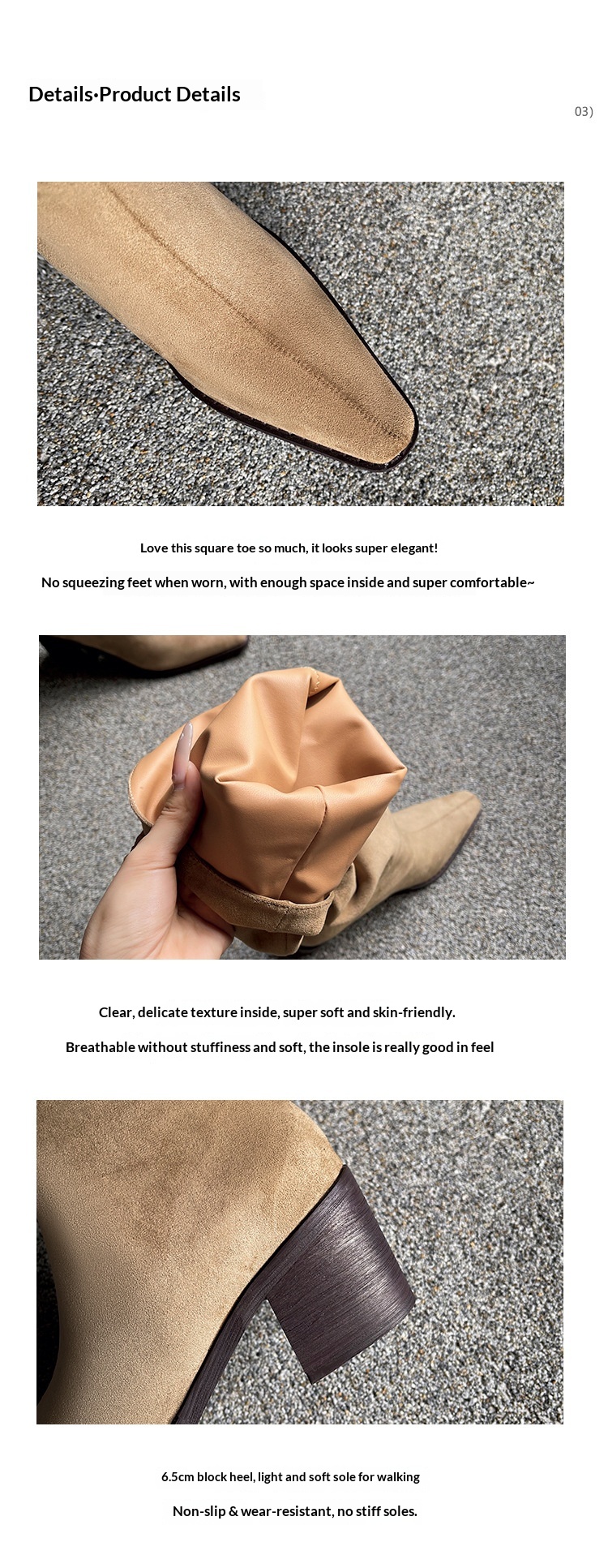 ShoeGlobe ShoeGlobe ShoeGlobe 776-1 Women's Riding Thick Heel Autumn Winter Western High Tube Retro Slimming Wrinkled Slouch Long Boots Wide Mouth_voghion.com