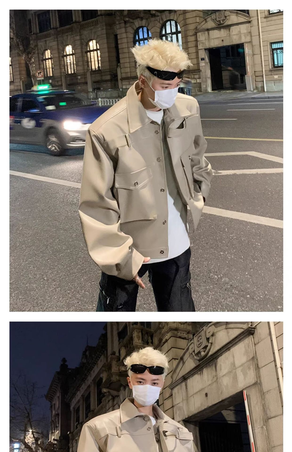 Ragazzo europeo e americano High Street Hip Hop Motociclista Uomo Trendy High-end Cool Retro PU Pelle Corta Imbottita Spalla_voghion.com