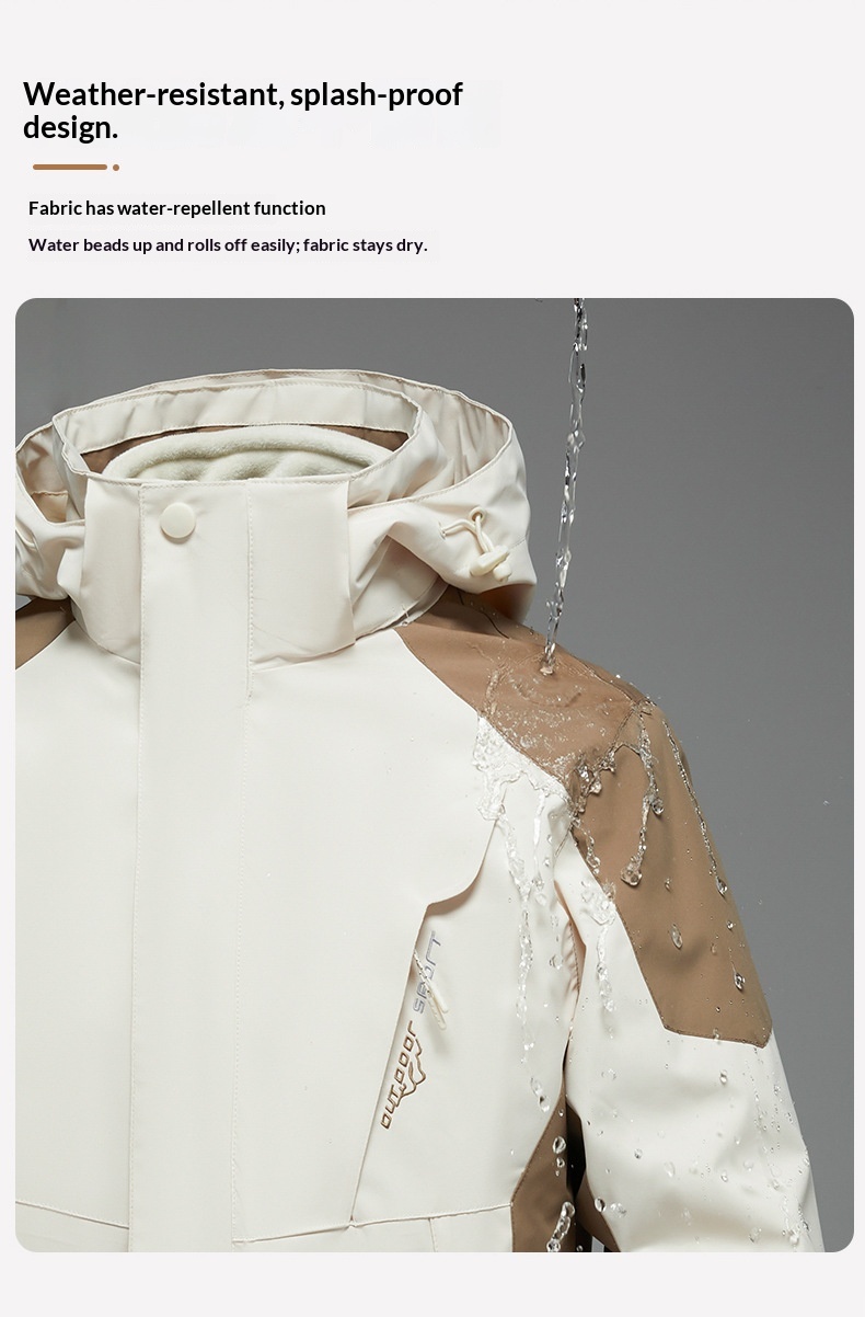 Boy Herren Outdoor 3-in-1 Abnehmbare Wind- und Wasserdichtigkeit Verdickung Warme Paar Bergsteigerjacke Trendige Damen_voghion.com