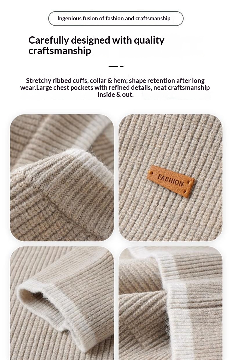 boy Boy Boy Boy Heavyweight Acrylic Yuanbao Needle Lazy Style Sweater Men's Loose Knitwear Thickened Coat_voghion.com