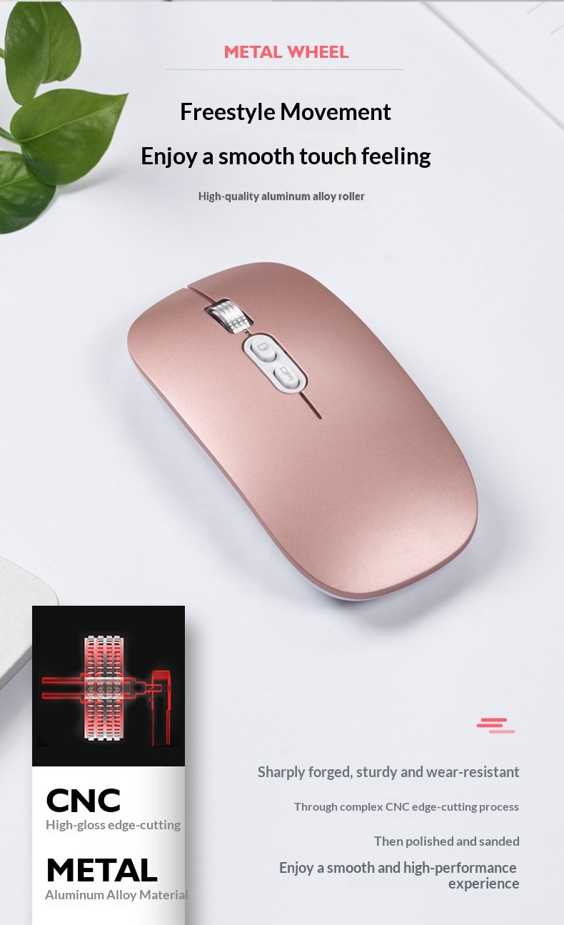 Digitex Digitex Digitex Ultra-thin Wireless Bluetooth Silent Compatible With IPad Huawei Laptop Dual-mode Portable Rechargeable Mouse_voghion.com