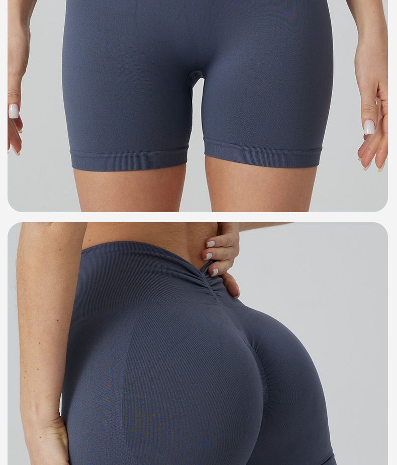 Pantalon de sport respirant et respirant pour femme, séchage rapide, idéal pour le cyclisme et le yoga. Short trois-quarts effet fesses de pêche._voghion.com