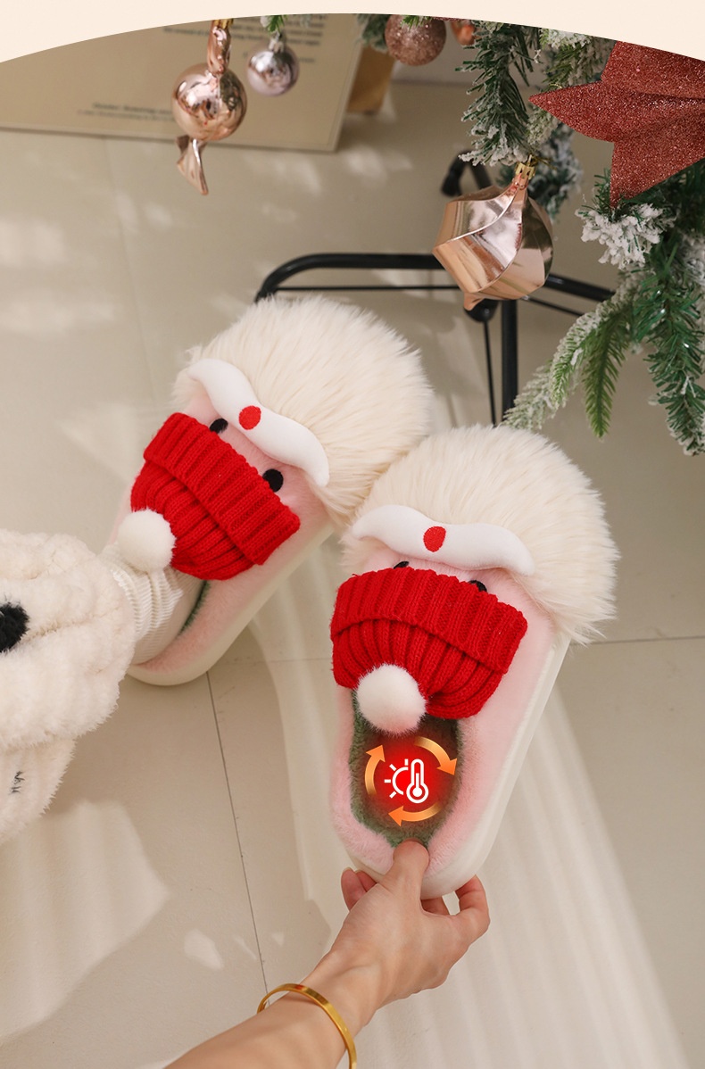 Zees graziose pantofole natalizie in cotone da donna, nuovo stile 2025, comode con una morbida imbottitura, adatte per l'autunno_voghion.com
