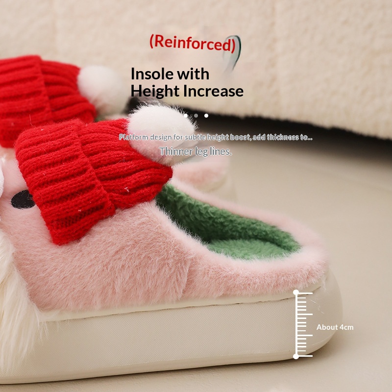 Zees graziose pantofole natalizie in cotone da donna, nuovo stile 2025, comode con una morbida imbottitura, adatte per l'autunno_voghion.com