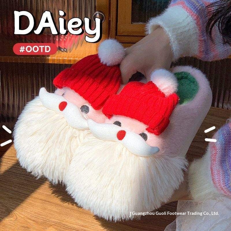 Zees Cute Christmas Cotton Slippers 2025 Couple Style New Super Soft Cushioning Autumn Four Seasons Indoor Warmth_voghion.com