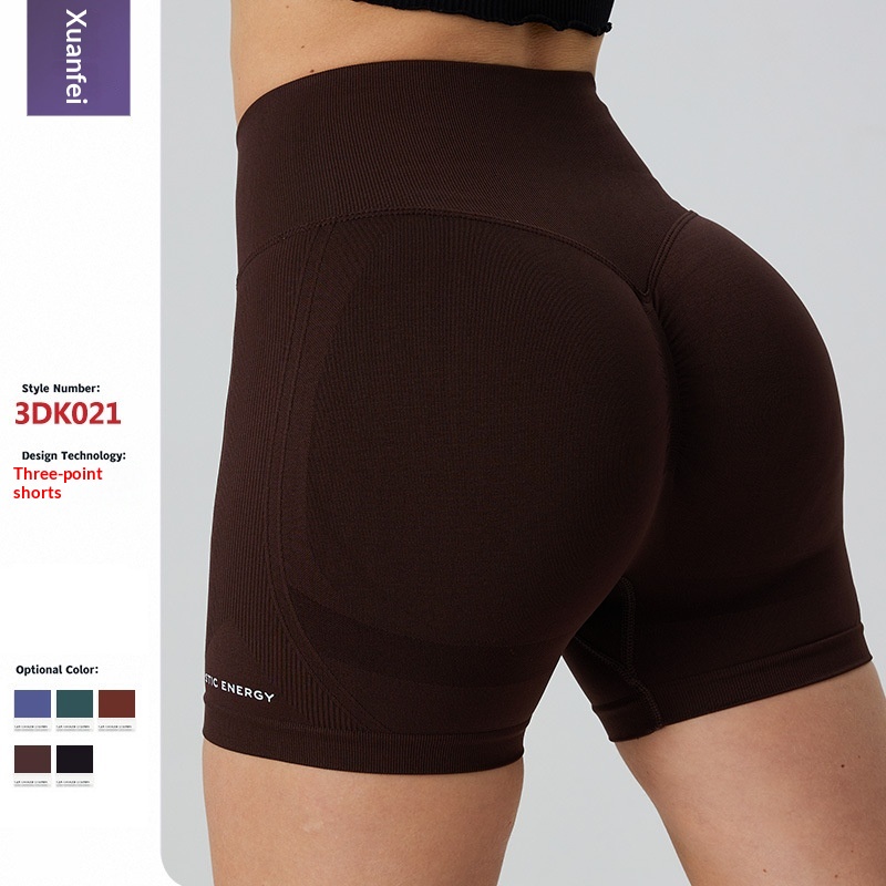 Summer New Women's Fitness Running Sports Cycling Pants Yoga Wear Tummy Control Tight Three-Quarter Shorts Wholesale_voghion.com