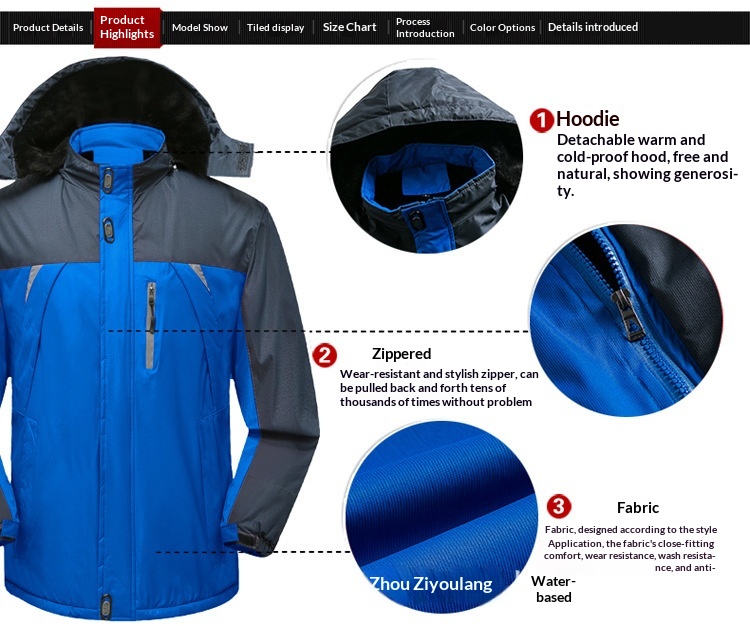 Wasserdichte Jungenjacke mit Fleecefutter, dick gefüttert, bedruckt, ideal für Winter-Fabrikuniformen, aus Baumwolle, Softshell-Material_voghion.com