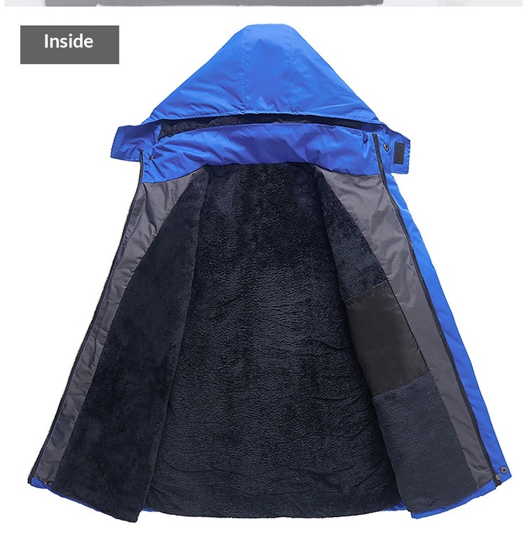 Veste de travail imperméable imprimée doublée polaire pour garçon, manteau d'hiver en coton pour homme, uniforme d'usine, épaisse et chaude_voghion.com