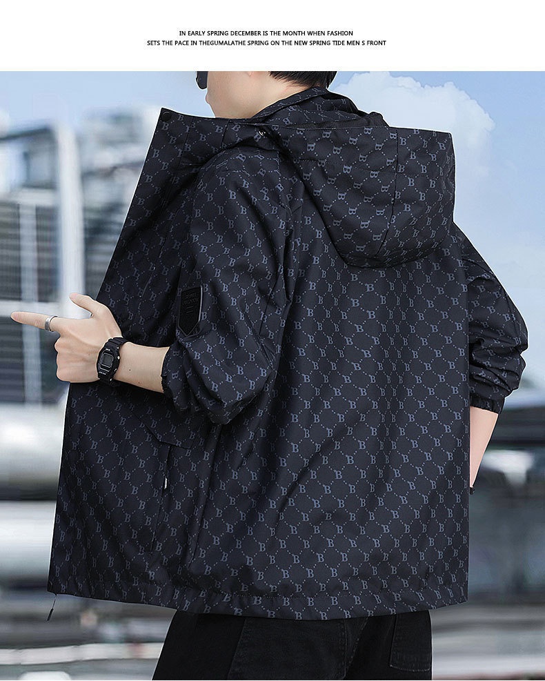 Veste coupe-vent décontractée et tendance imperméable pour homme, collection printemps 2023_voghion.com