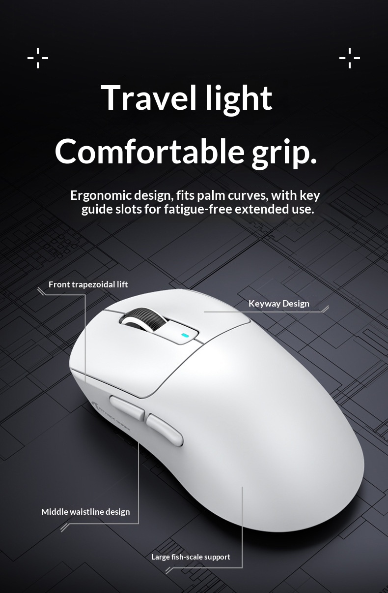 Digitex Digitex Attack Shark X3PRO Lightweight PAW3395 E-Sports Gaming Three-Mode 4K Wireless 8K Computer Mouse_voghion.com