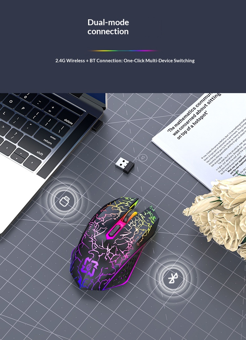 Digitex Digitex Wirlss Mous Charging Modl Silnt Blutooth 2.4g Offic Luminous Gaming E-sports Laptop Accssoris In Stock_voghion.com