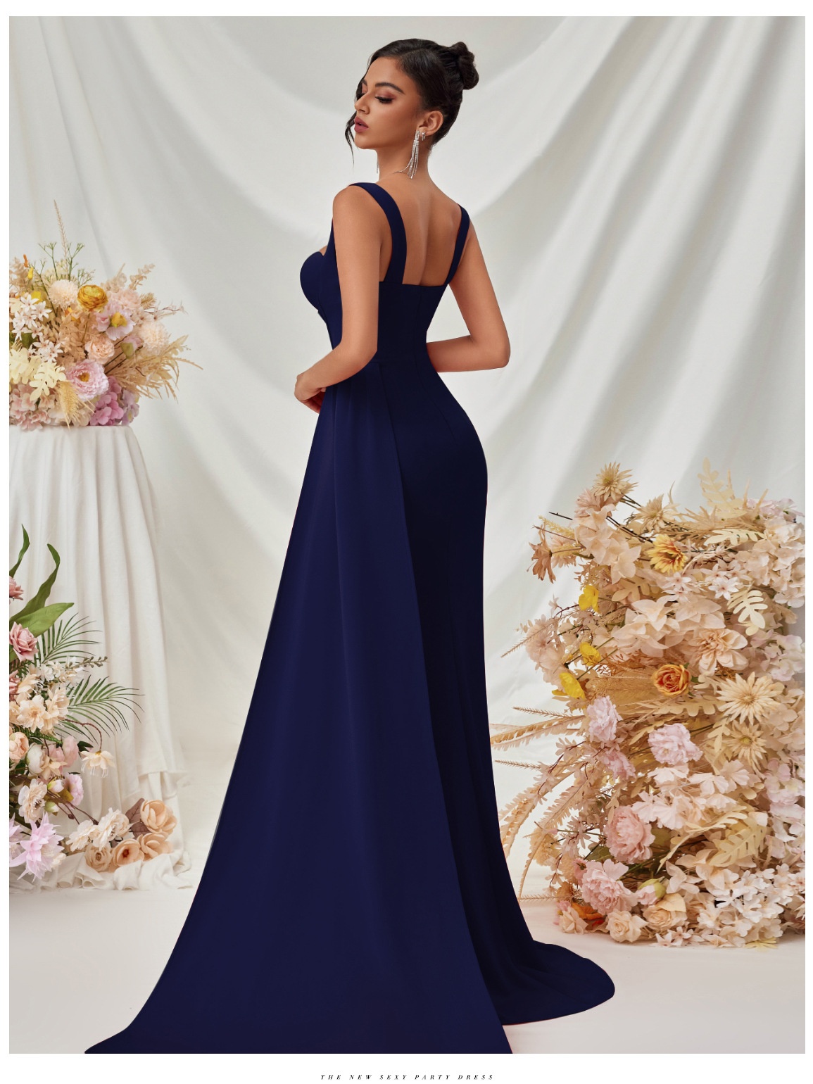 ChicShe ChicShe ChicShe European And American New Style Slit Sexy Evening For Women, High-End Elegant Bodycon Slimming Strap Long Dress In Stock_voghion.com