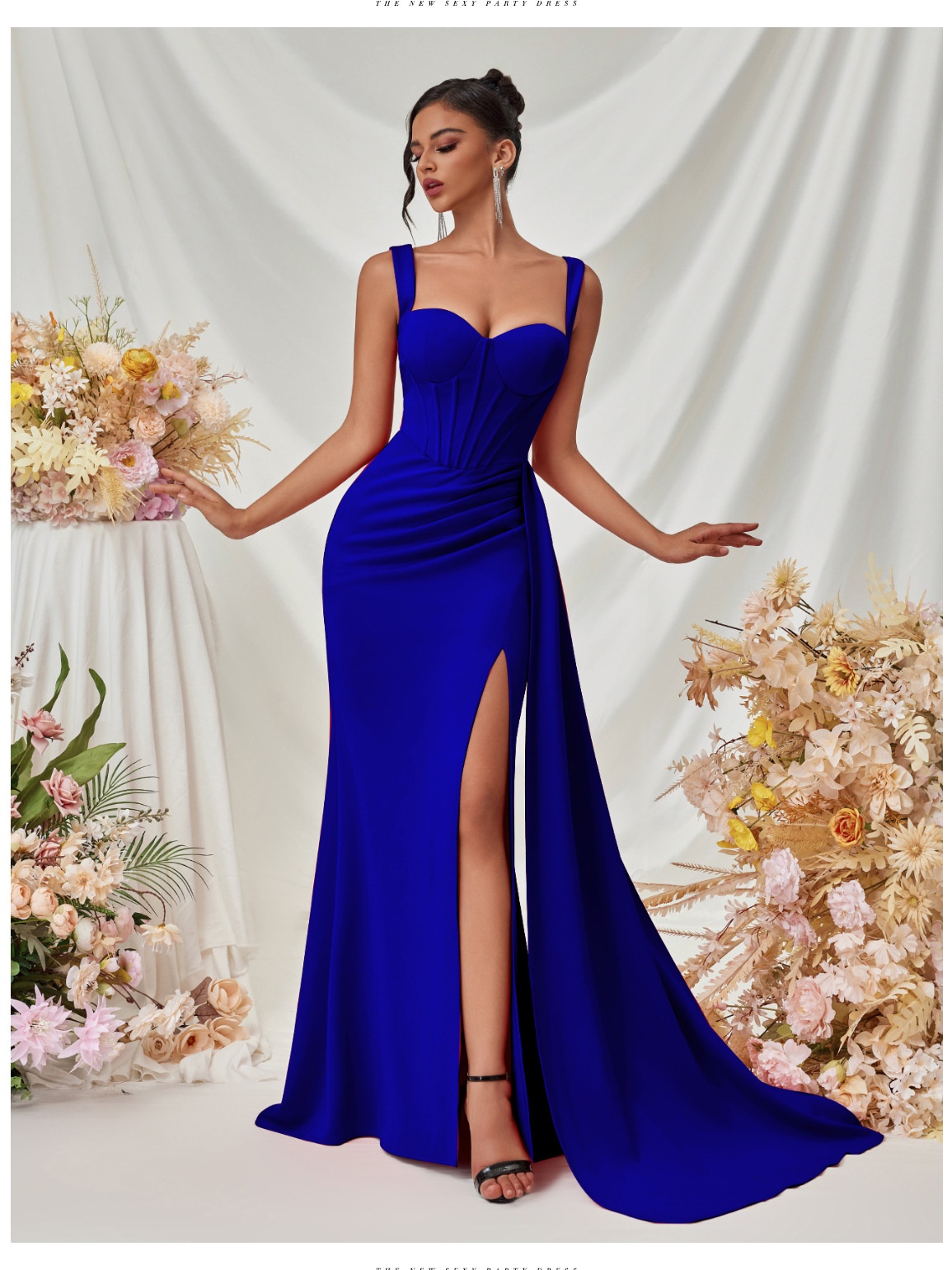 ChicShe ChicShe ChicShe European And American New Style Slit Sexy Evening For Women, High-End Elegant Bodycon Slimming Strap Long Dress In Stock_voghion.com