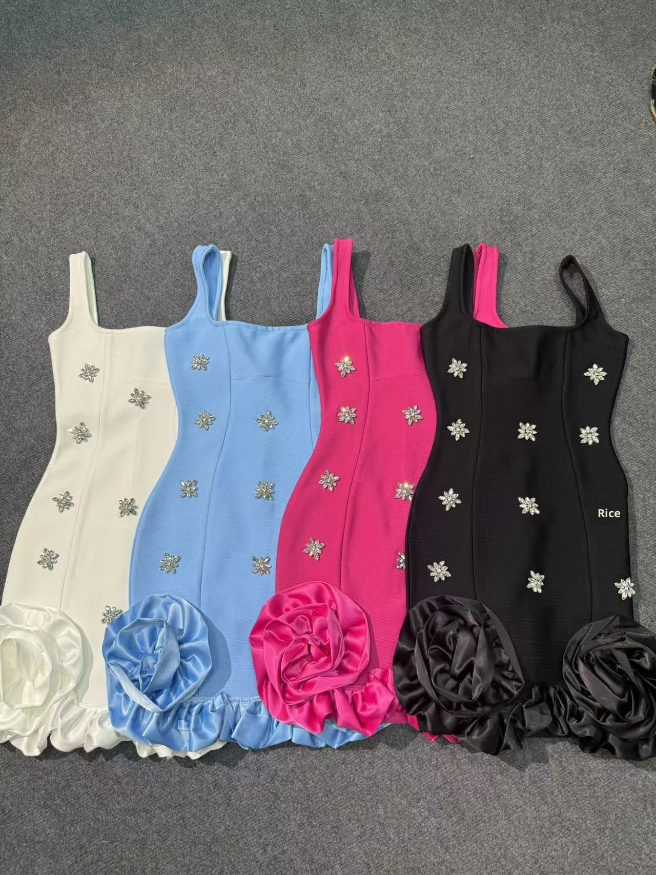 ChicShe ChicShe In Stock Hot-Selling European And American Style Spaghetti Strap Rhinestone Bodycon Evening Sexy Slim Fit Niche Design_voghion.com