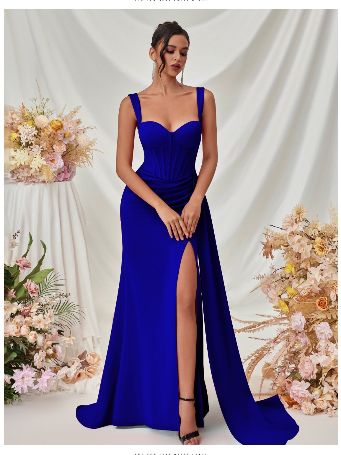ChicShe ChicShe ChicShe European And American New Style Slit Sexy Evening For Women, High-End Elegant Bodycon Slimming Strap Long Dress In Stock_voghion.com