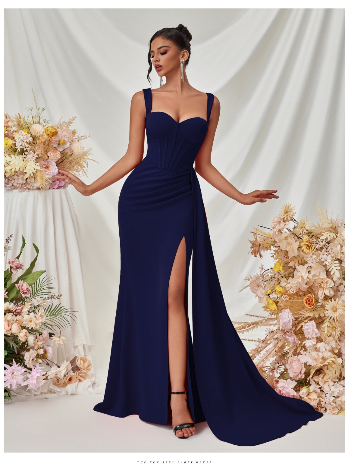 ChicShe ChicShe ChicShe European And American New Style Slit Sexy Evening For Women, High-End Elegant Bodycon Slimming Strap Long Dress In Stock_voghion.com