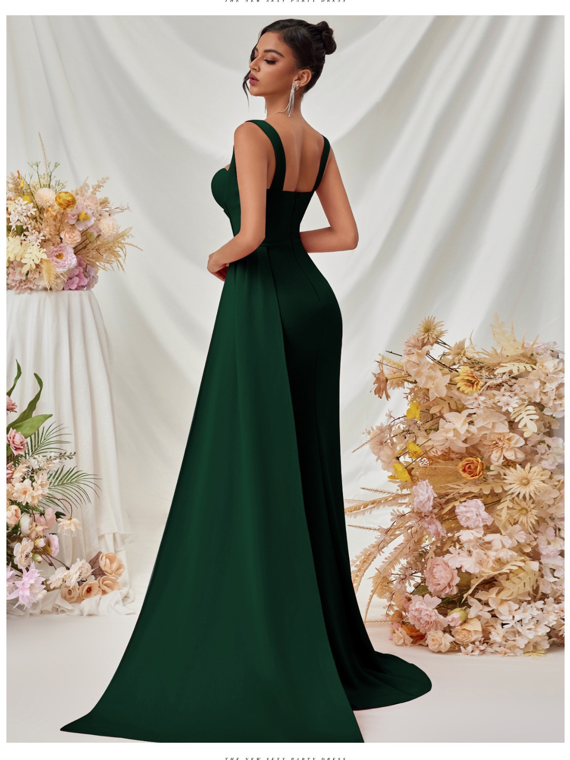 ChicShe ChicShe ChicShe European And American New Style Slit Sexy Evening For Women, High-End Elegant Bodycon Slimming Strap Long Dress In Stock_voghion.com