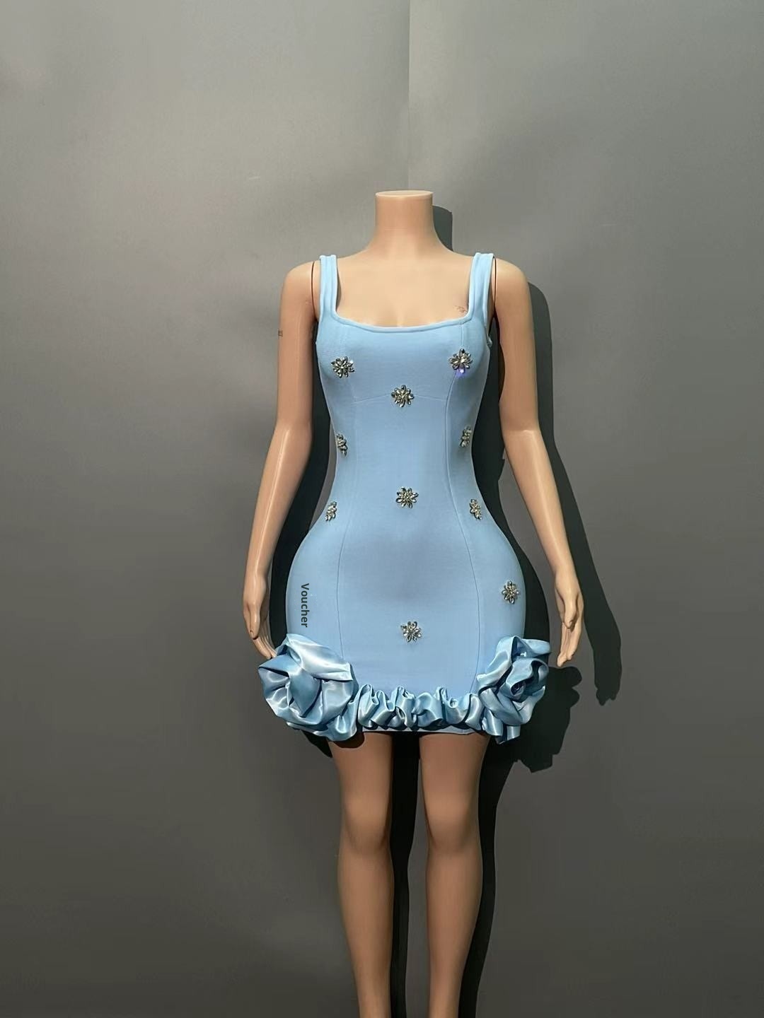 ChicShe ChicShe In Stock Hot-Selling European And American Style Spaghetti Strap Rhinestone Bodycon Evening Sexy Slim Fit Niche Design_voghion.com