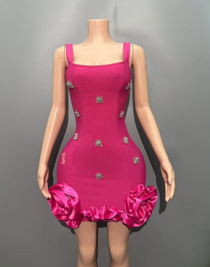 ChicShe ChicShe In Stock Hot-Selling European And American Style Spaghetti Strap Rhinestone Bodycon Evening Sexy Slim Fit Niche Design_voghion.com