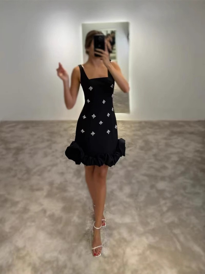 ChicShe ChicShe In Stock Hot-Selling European And American Style Spaghetti Strap Rhinestone Bodycon Evening Sexy Slim Fit Niche Design_voghion.com