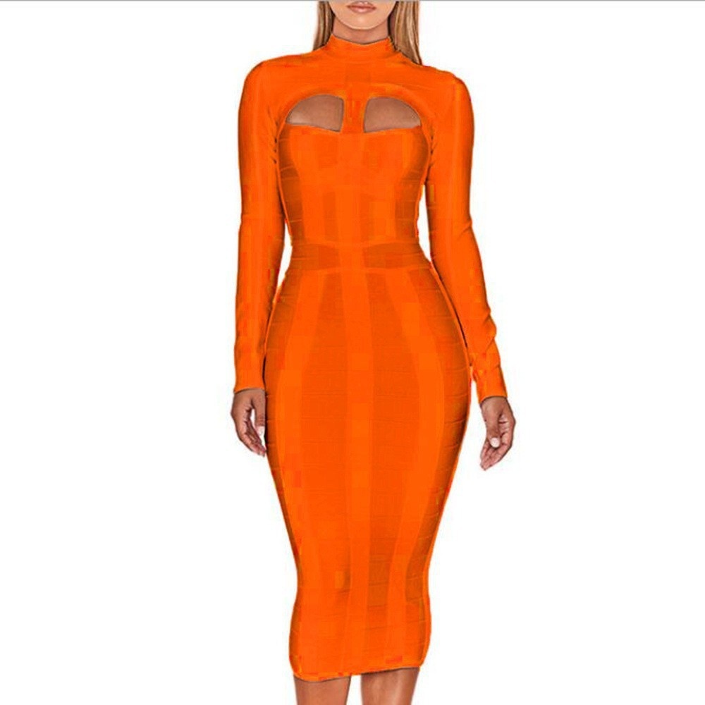 ChicShe ChicShe Abito aderente a maniche lunghe da donna europeo e americano autunno inverno, abito da sera con fascia nera di alta qualità per_voghion.com