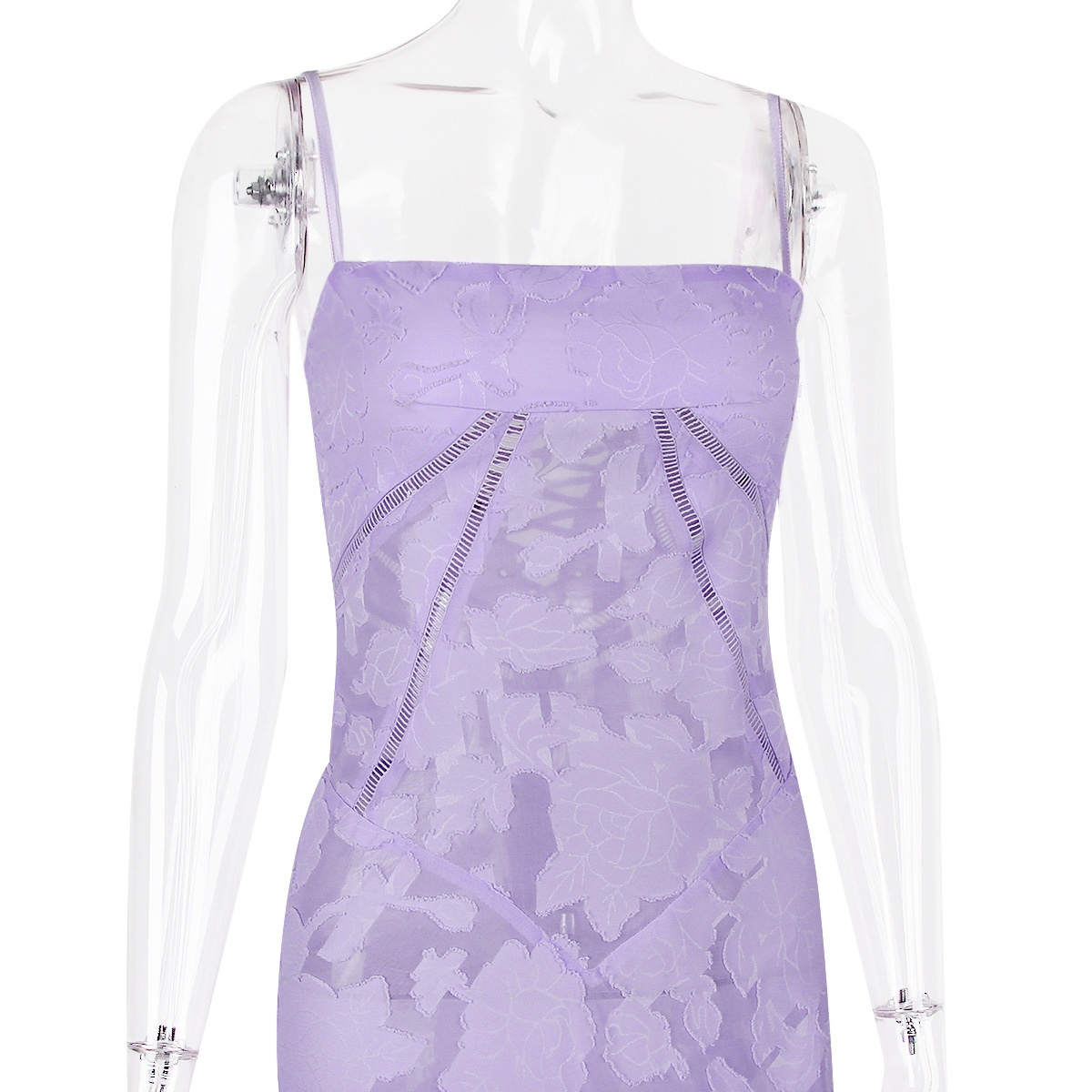 ChicShe ChicShe Europees en Amerikaans Nieuwe Hot Girl Outfit Sexy Kant Doorschijnende Bandjes Lange Slanke Pure Desire Jurk High-end Avondjurk_voghion.com