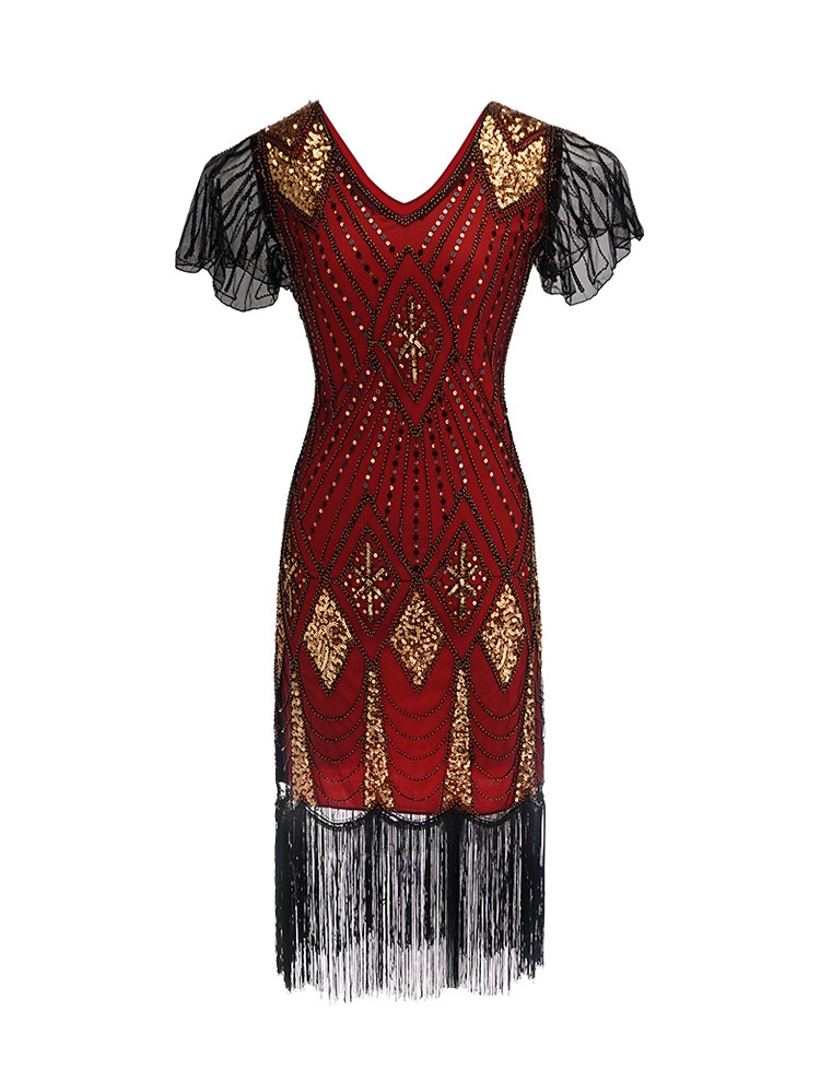 ChicShe ChicShe ChicShe Hot Selling Europese en Amerikaanse high-end performance kostuum 1920 retro paillettenjurk_voghion.com