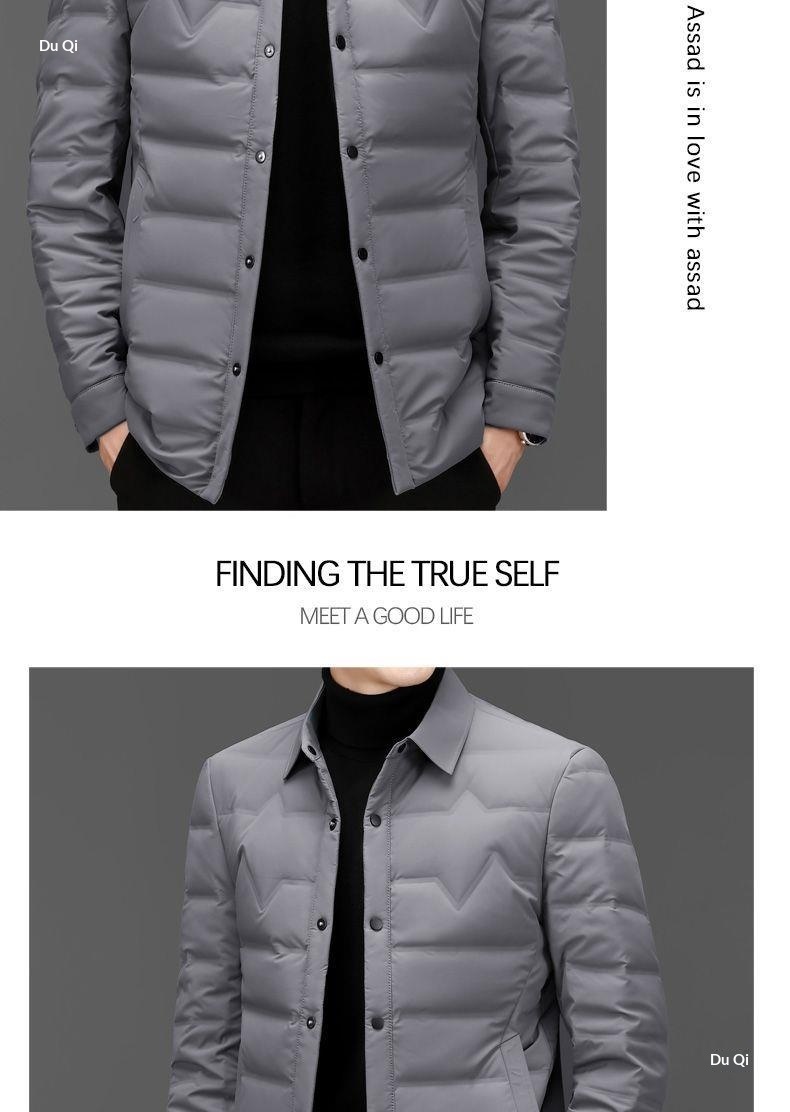 boy 2023 Winter New Lightweight Jacket Men's Warm Slim Fit Hoodless Stand Collar Down Coat Men_voghion.com