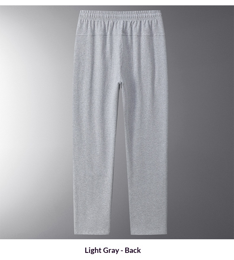 Pantaloni sportivi lunghi e dritti in maglia, casual, da uomo, taglie forti, in puro cotone, vestibilità ampia, primavera-autunno_voghion.com