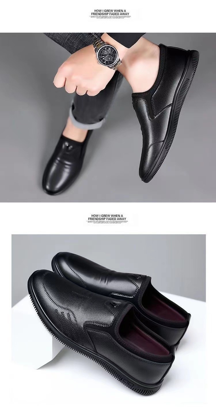 Glide 2025 Spring And Autumn New Loafers Slip-On Business Casual Men's Flat Single Leather Shoes_voghion.com