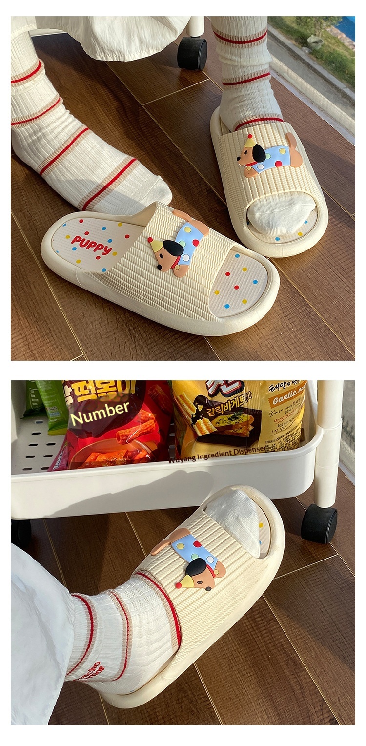 Zees, nuove pantofole estive universali con suola morbida antiscivolo e scritta "One Word" a forma di cucciolo di Natale, con suola spessa, per studenti e dormitori_voghion.com