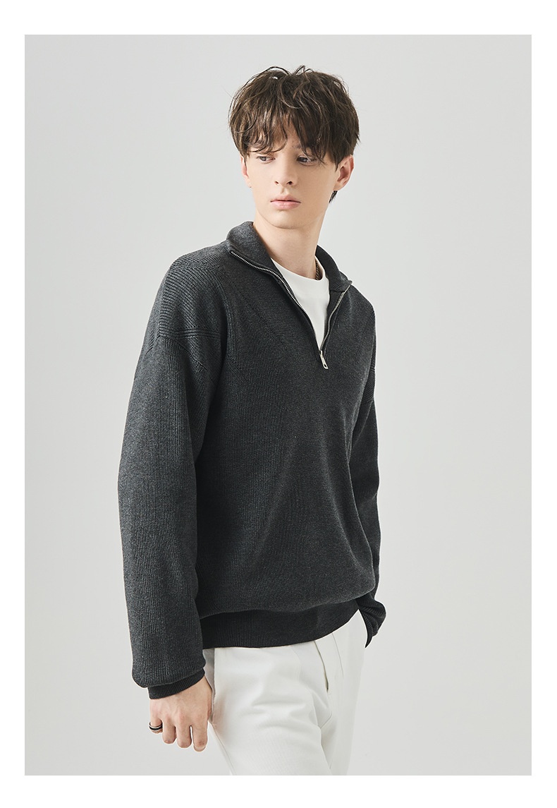 Boy Boy Boy Boy APO Clothing|Coss-Bode Half-Zip Rollkragenpullover für Herren, Herbst/Winter, Old Money Style, locker, lässig, langärmelig_voghion.com