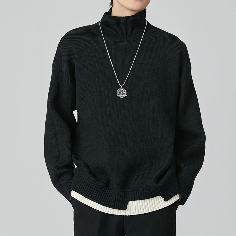 boy Boy Boy Boy Japanese Style Pullover Half Sweater For Men Winter Thickened Warm American Loose Fit Inner Layer Turtleneck Base Shirt_voghion.com