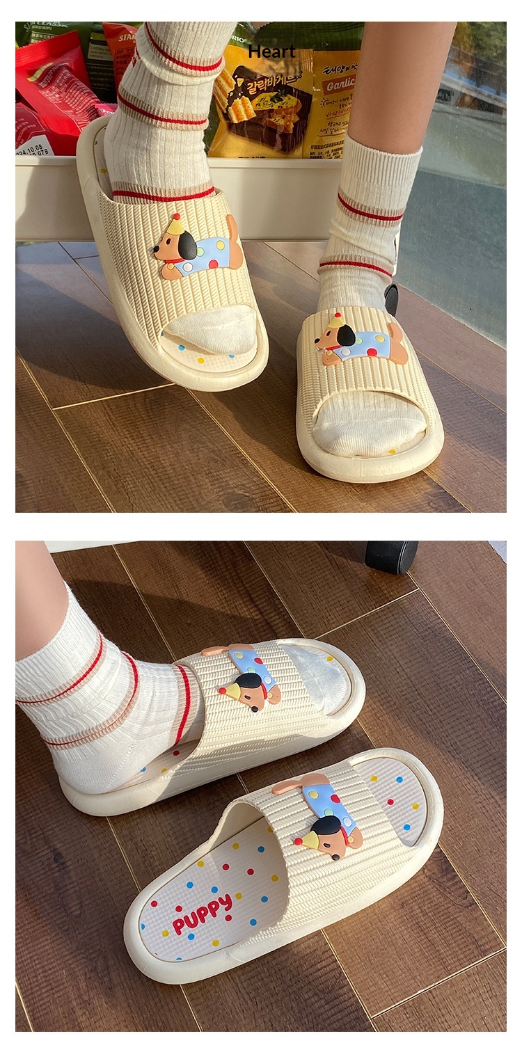 Zees, nuove pantofole estive universali con suola morbida antiscivolo e scritta "One Word" a forma di cucciolo di Natale, con suola spessa, per studenti e dormitori_voghion.com