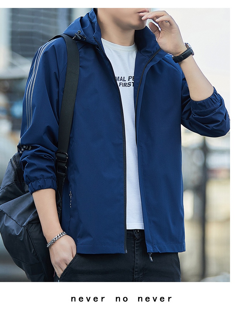 Giacca da ragazzo Primavera Autunno 2024 Nuovo stile Trendy Brand Giacca a vento da uomo alla moda casual con cappuccio Abbigliamento da lavoro_voghion.com